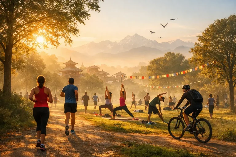 Morning Exercise in Kathmandu
